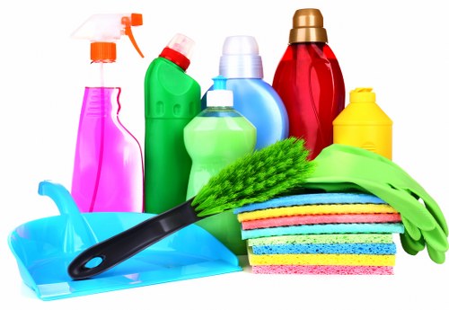 Cleaner preparing a service appointment for a booked home cleaning