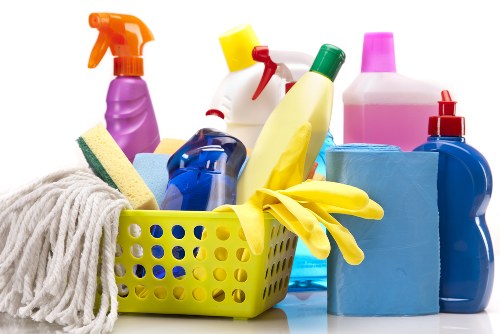 Airbnb cleaner preparing a guest-ready flat in Holland Park