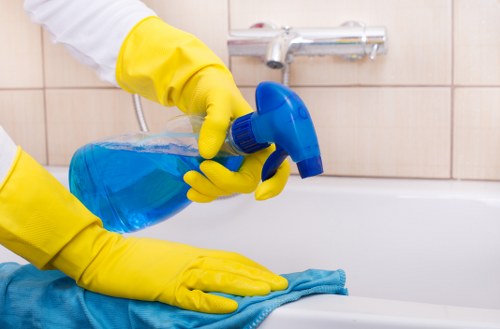 Local cleaners working in a Holland Park apartment before move in